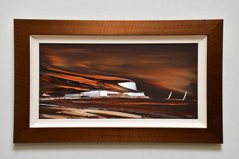 Duncan MacGregor comparable auction result: duncan macgregor born 1961 acrylic on board yachting white cliffs signed 36 5 x 76 5cm framed with certificate