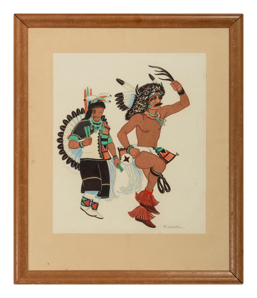Fred Kabotie comparable auction result: fred kabotie hopi 1900 1986 untitled dancers