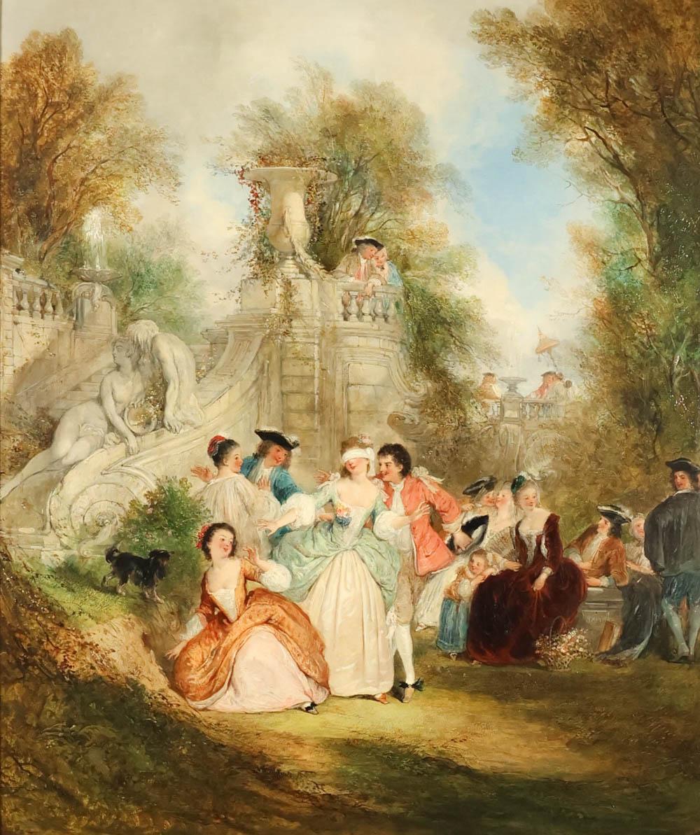 Henry Andrews comparable auction result: attributed to henry andrews oil on canvas garden