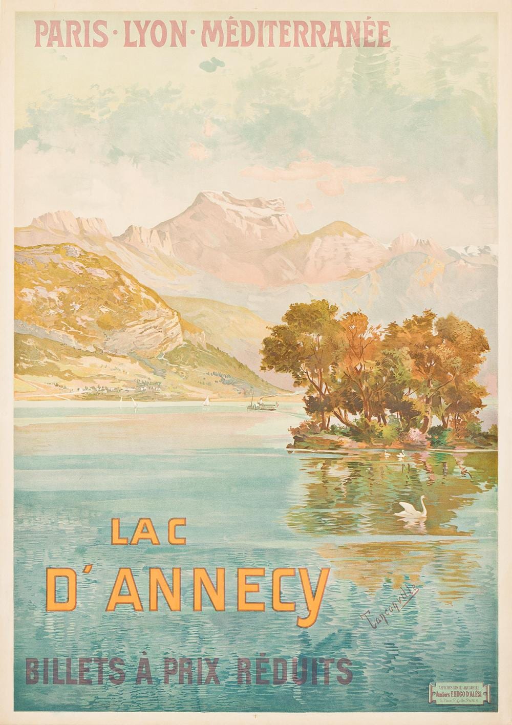 Henri Ganier comparable auction result: henri ganier tanconville 1845 1936 lac d annecy circa 1900 42x29 inches 106 x75 cm ateliers f hugo d alesi paris