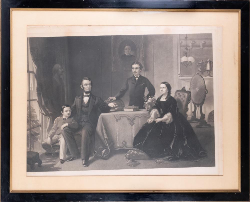 Samuel Bell Waugh comparable auction result: samuel bell waugh american 1814 1885 lincoln and his family 1866 mezzotint engraving