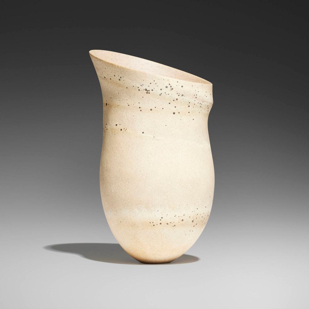 Jennifer Lee comparable auction result: jennifer lee sandy pink asymmetric tilted rim speckled bands bleeding bands