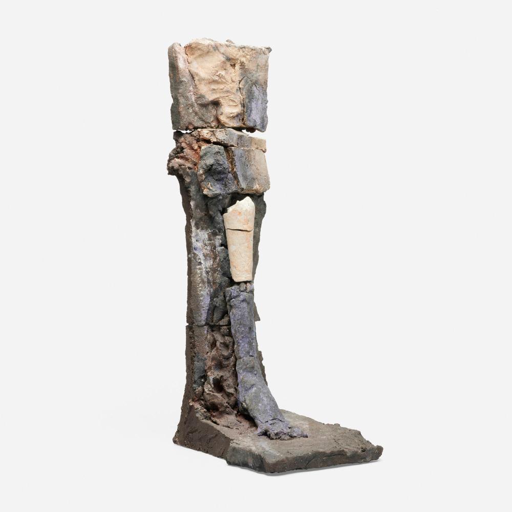 Stephen DeStaebler comparable auction result: stephen de staebler dark stele with orange shin
