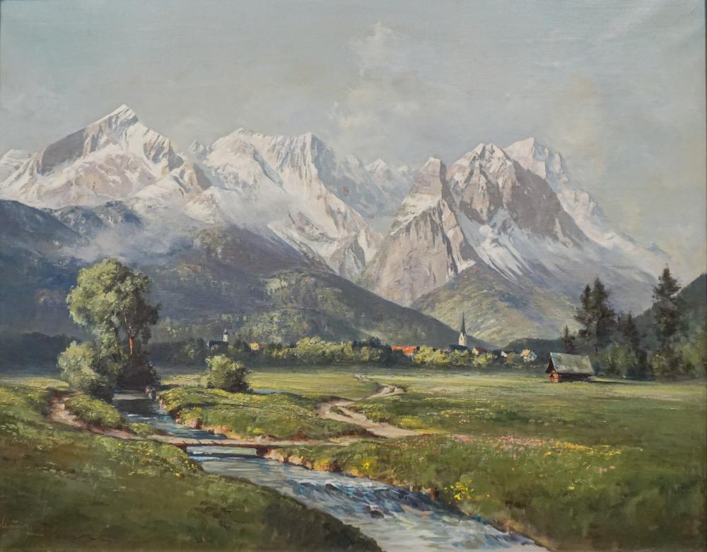 Anton Gutknecht comparable auction result: anton gutknecht american german 1907 1988 mountain landscape oil on canvas frame 29 1 2 x 35 3 4 in 74 9 x 90 8 cm