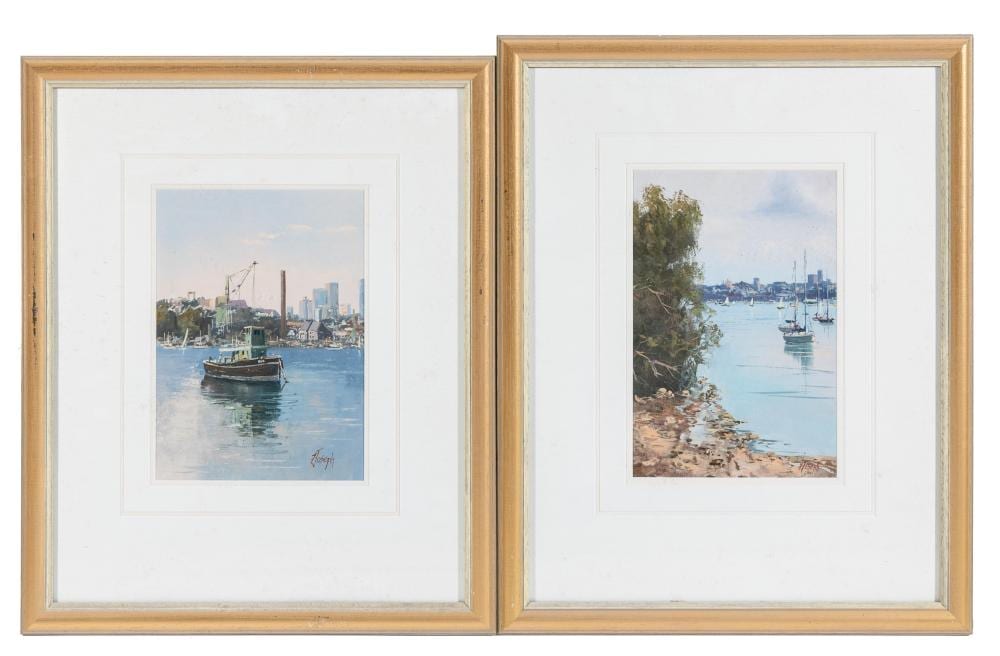 Fay Joseph comparable auction result: fay joseph australian 1939 out from balmain 1995 and a quiet corner sirius cove oil 30 x 20cm frame size 56 x 45cm