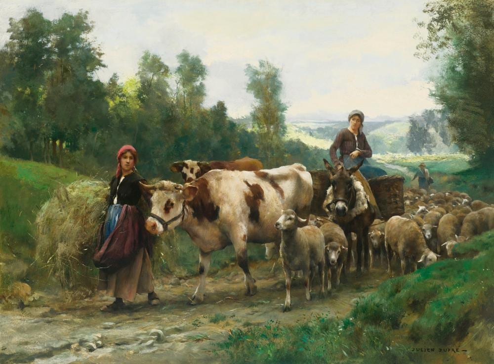 julien dupr french 1851 1910 retour de troupeau oil on canvas 23 x · Christie's · 2024-10-09 Julien Dupré comparable auction result: julien dupr french 1851 1910 retour de troupeau oil on canvas 23 x
