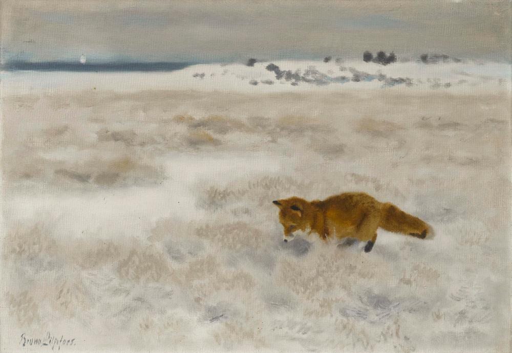 Bruno Liljefors comparable auction result: bruno andreas liljefors 1860 1939 r v p r ttjakt fox hunting for rats