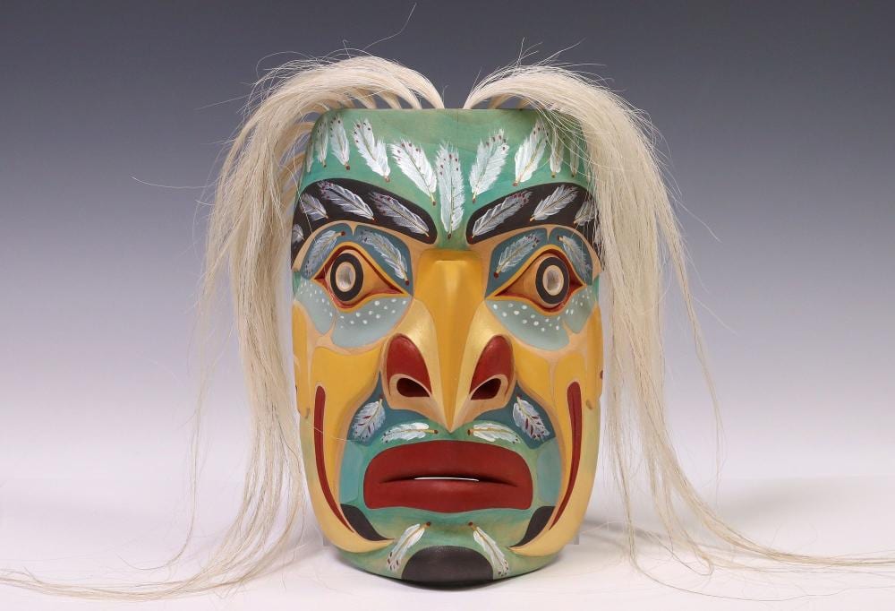 Simon Dick comparable auction result: simon dick kwakwaka waka b 1951 northwest coast mask eagle spirit