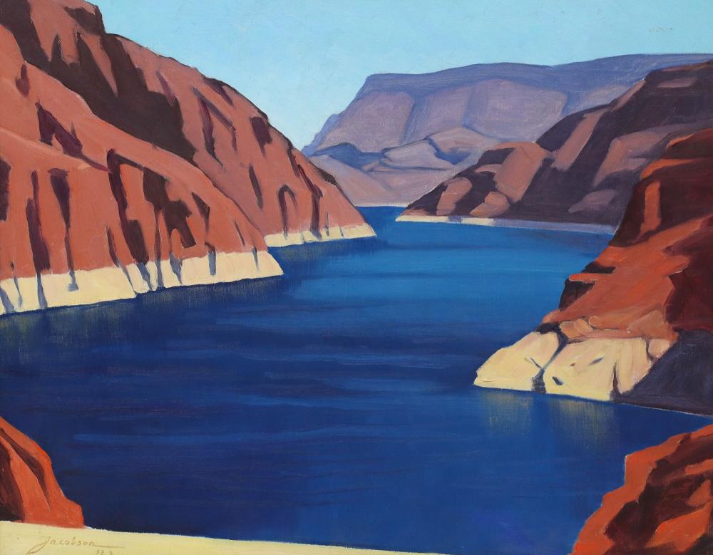 OSCAR BROUSSE JACOBSON (1882-1966) PAINTING LAKE MEAD, 1953 sold by Austin Auction Gallery, lot 2211 — auction record photograph
