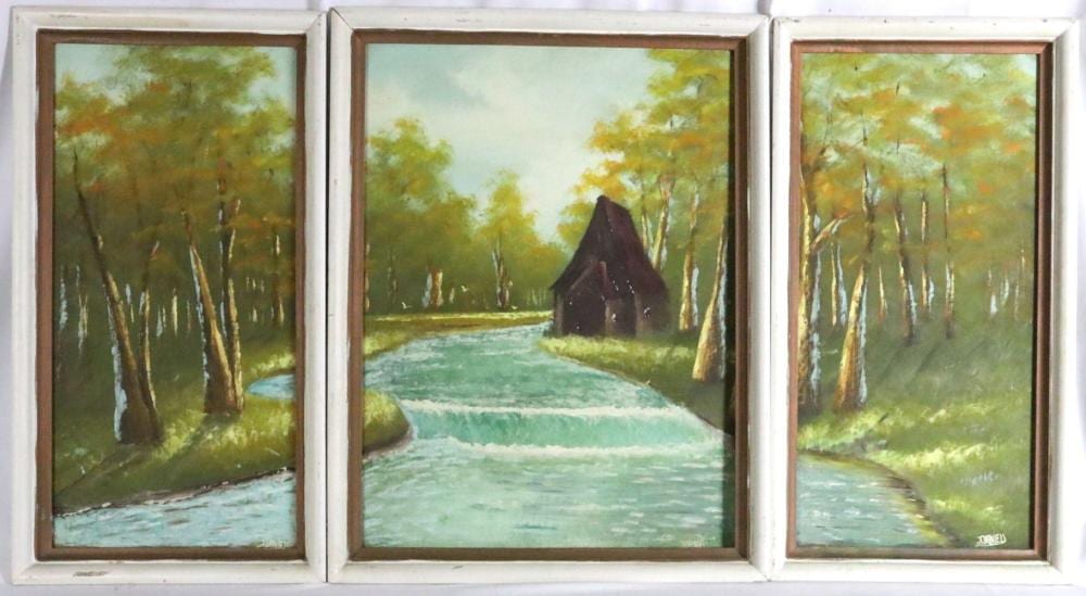 Johnny Daniels comparable auction result: johnny daniels florida highwaymen triptych