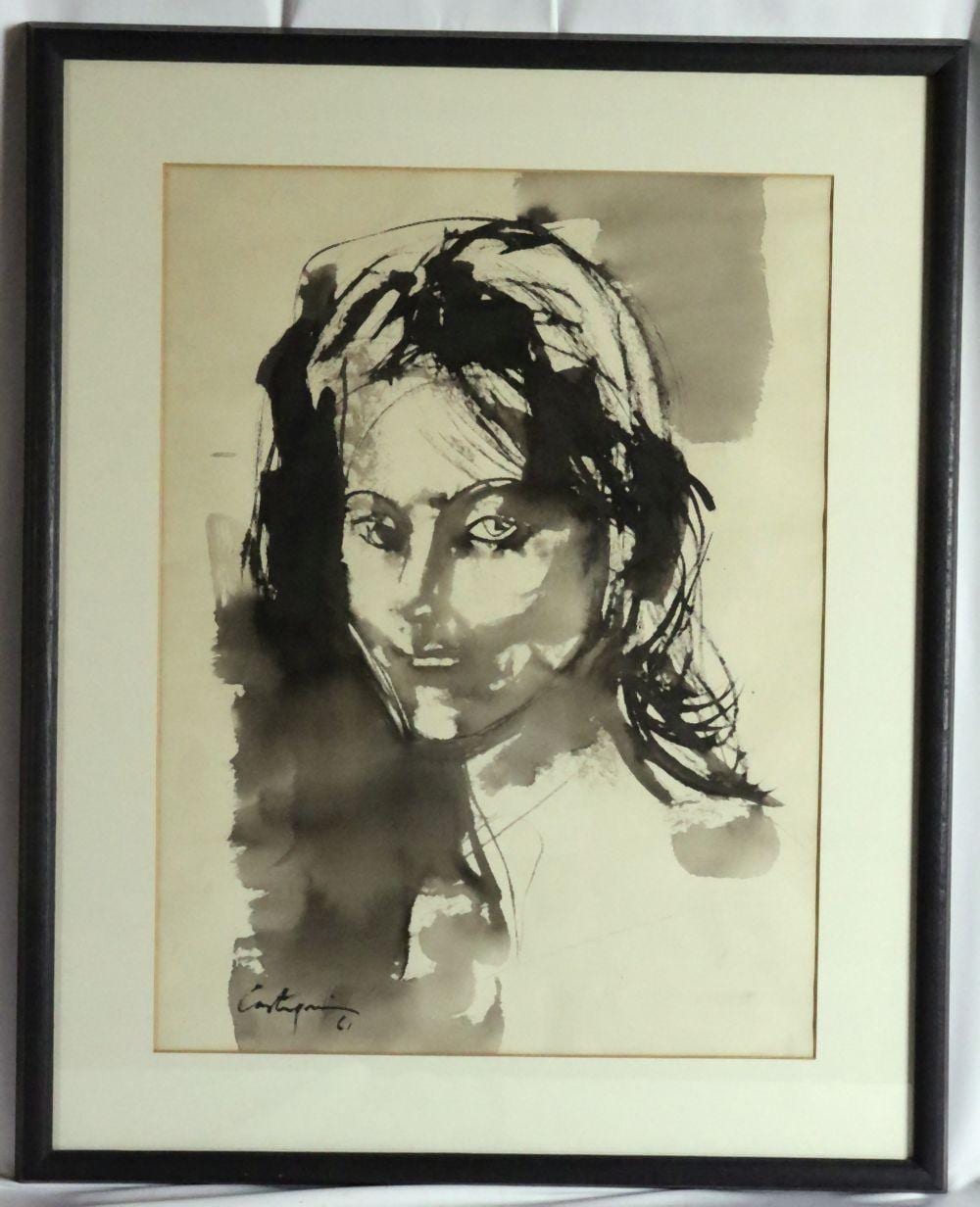 Juan Carlos Castagnino comparable auction result: juan carlos castagnino argentinian 1908 1972 young woman watercolor
