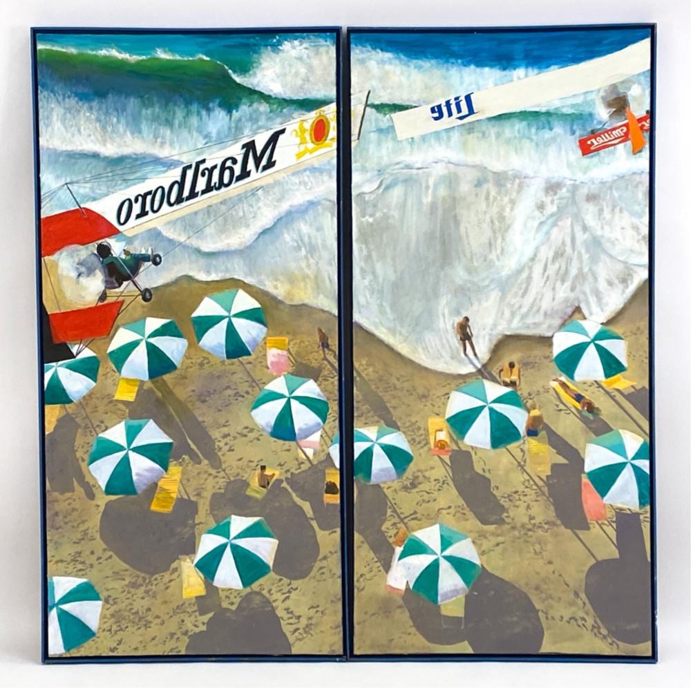 Michael Morris comparable auction result: michael morris o c seascape marlboro diptych