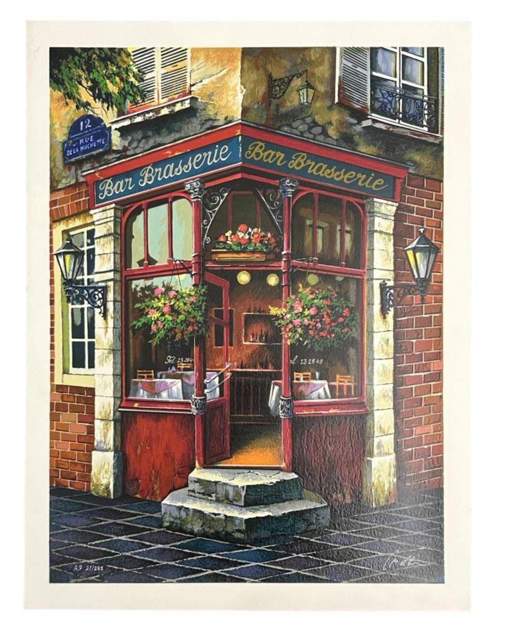 Anatoly Metlan comparable auction result: signed anatoly metlan bar brasserie serigraph