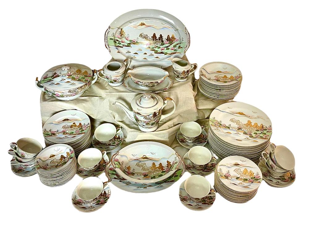 Auction comp thumbnail for 95 Piece Vintage Japanese Kutani Porcelain Dinnerware Set (Worthington Galleries, Lot 323)