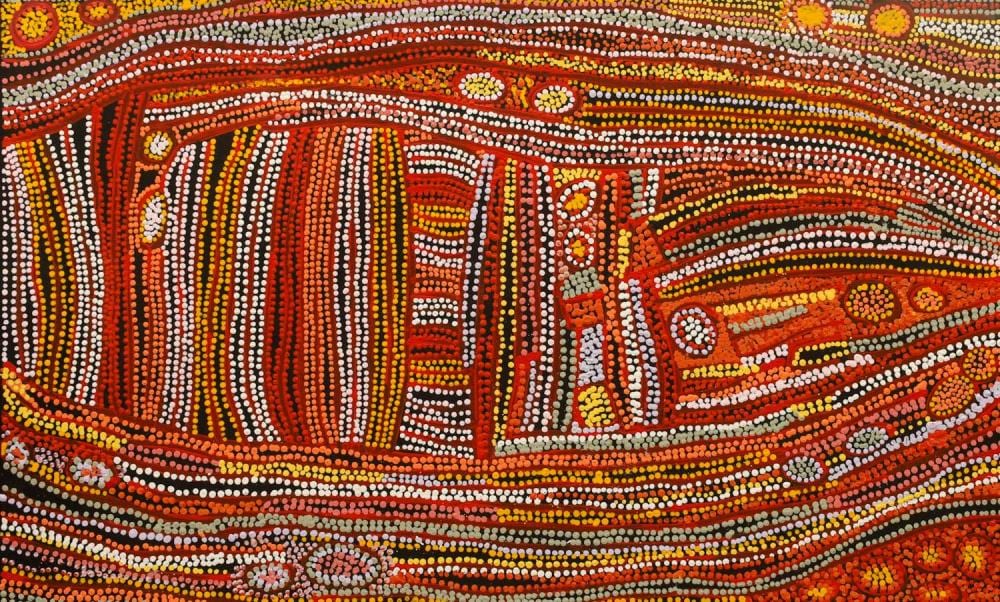 Esther Bruno Nangala comparable auction result: esther bruno nangala marrapinti acrylic on canvas 56cm x 92cm
