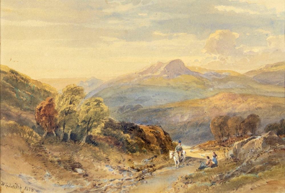 William Leighton Leitch comparable auction result: william leighton leitch uk 1804 1883 watercolor painting antique