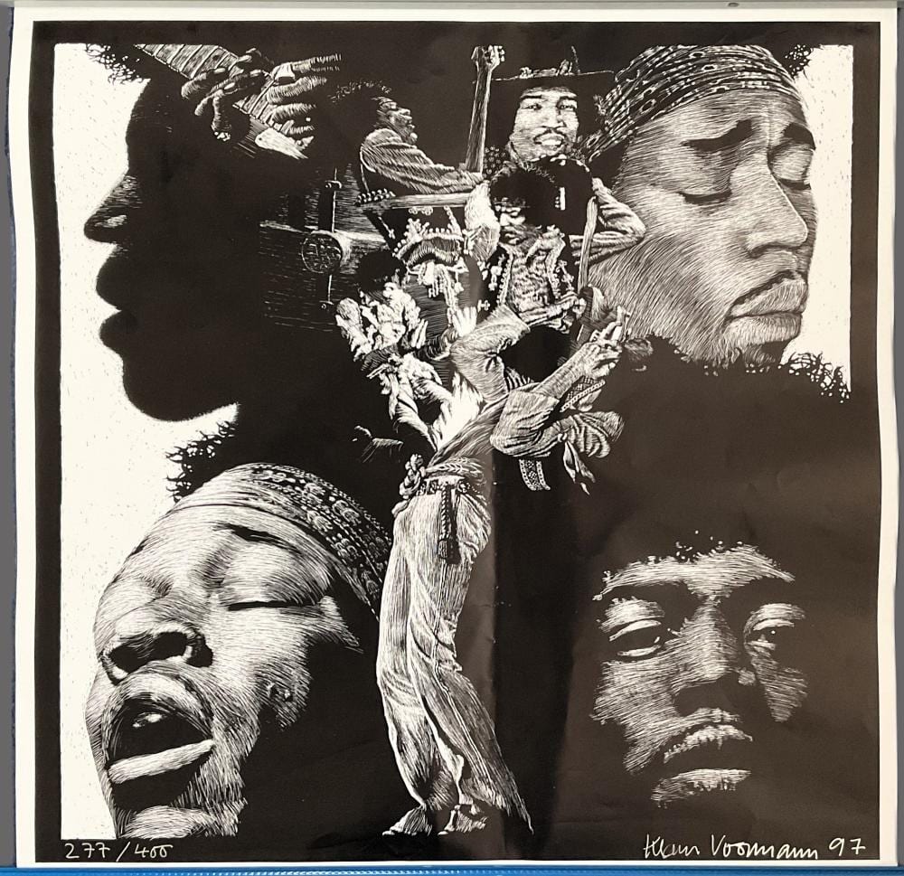 Klaus Voormann comparable auction result: klaus voormann artist and musician a 20 inches x 20 inches black and white limited edition