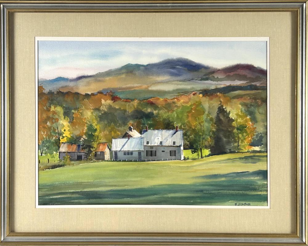 bernard gerstner massachusetts new york 1925 2017 vermont fall watercolor on paper 28 5 x 20 5 sight framed 38 75 x 30 75 · Eldred's · 2024-10-16 Bernard Gerstner comparable auction result: bernard gerstner massachusetts new york 1925 2017 vermont fall watercolor on paper 28 5 x 20 5 sight framed 38 75 x 30 75