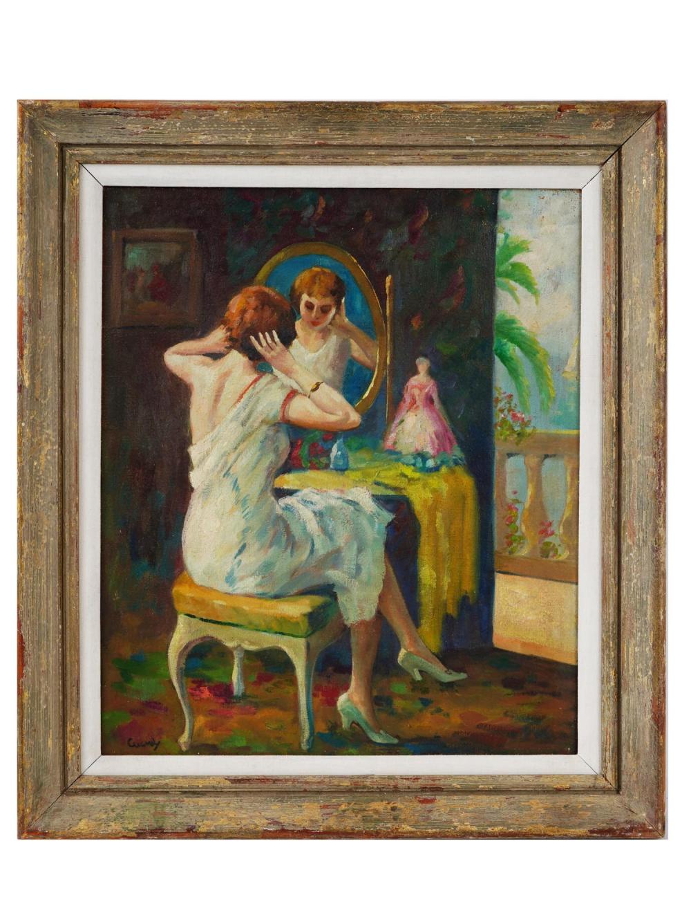 Edward Cucuel comparable auction result: mid cent american genre painting by edward cucuel