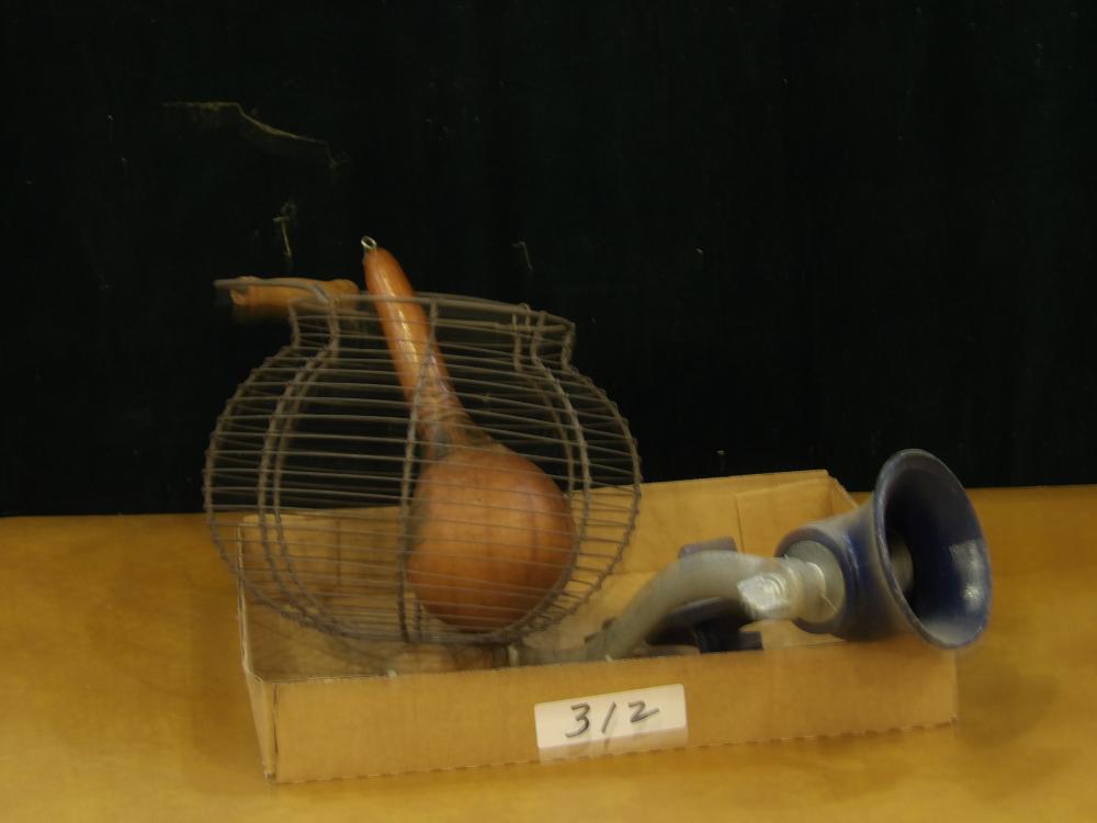 WIRE BASKET, MEAT GRINDER sold by McCurley Auction Company, lot 312 — auction record photograph