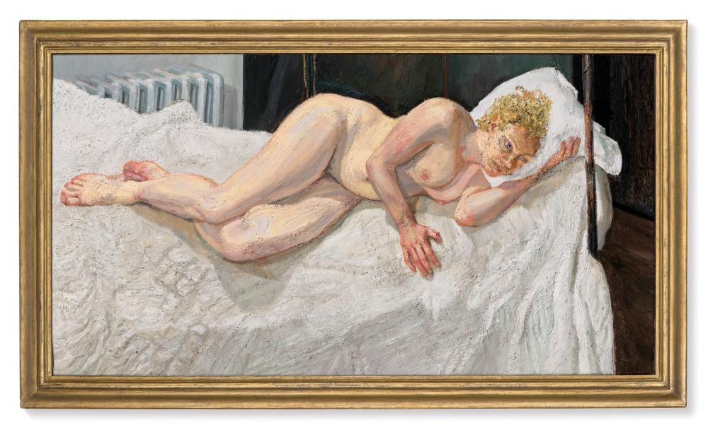 Lucian Freud (1922-2011). Ria, Naked Portrait. oil on canvas 34 ¼ x 64 1⁄8i comparable sale