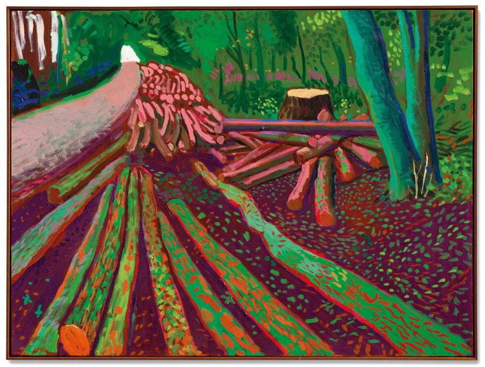 David Hockney (B. 1937). More Woldgate Timber, October 13th 2009. oil on ca comparable sale