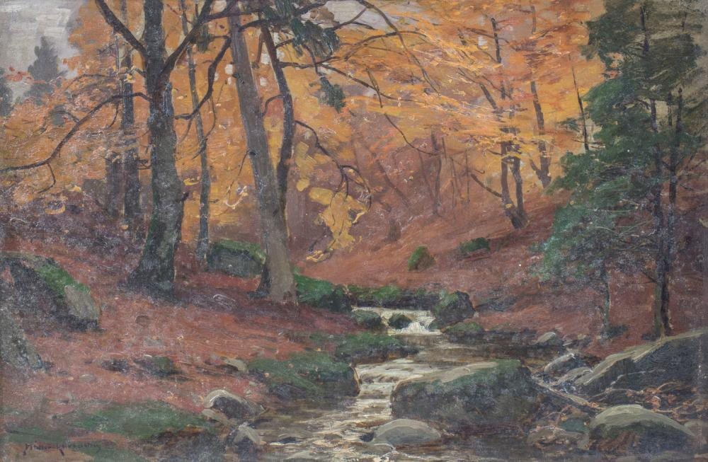 Konrad Alexander Müller-Kurzwelly comparable auction result: konrad alexander m ller kurzwelly 1855 1914 herbstliche waldansicht mit bachlauf an autumnal forest view with stream