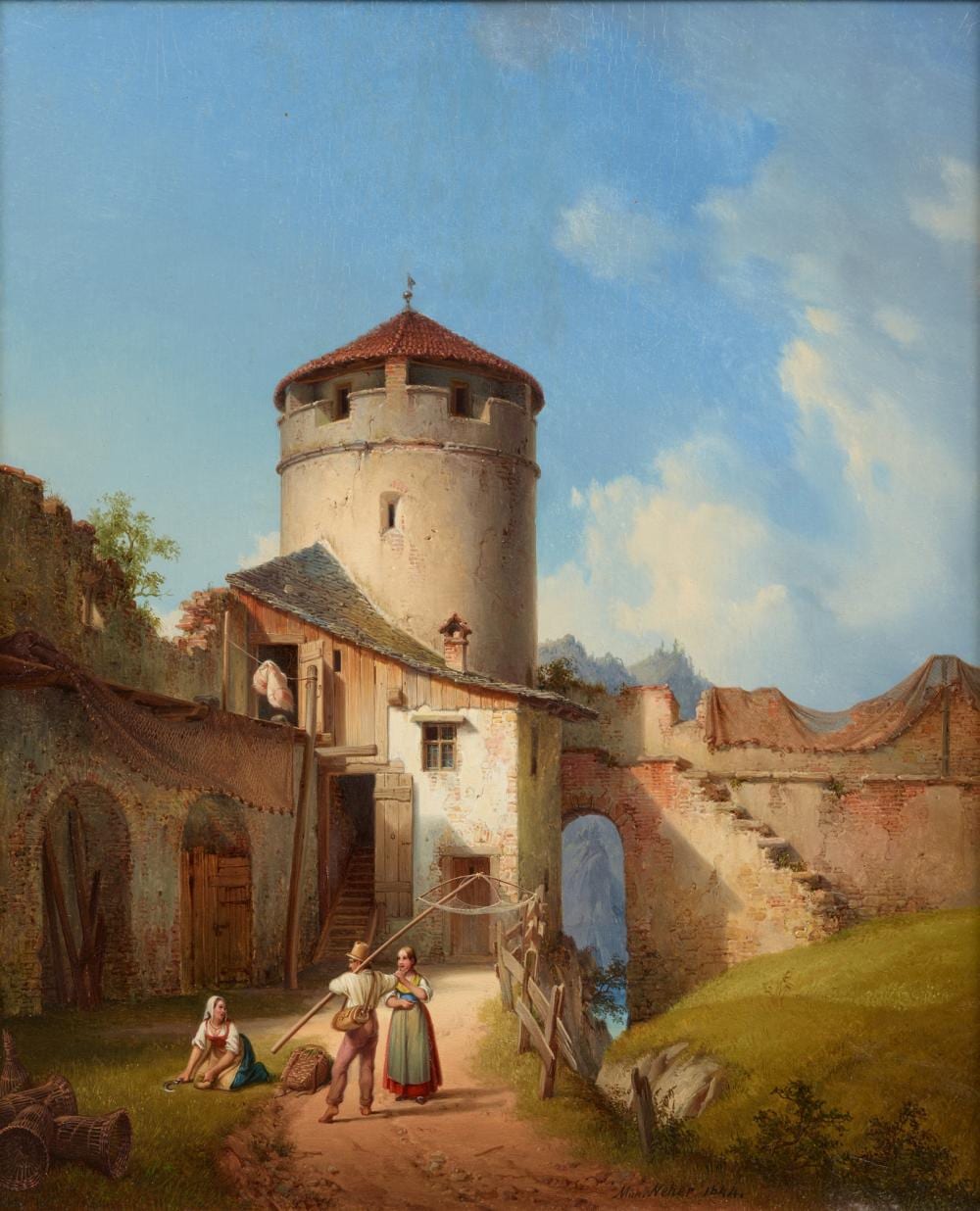Michael Neher comparable auction result: michael neher city wall in kehlheim an der donau
