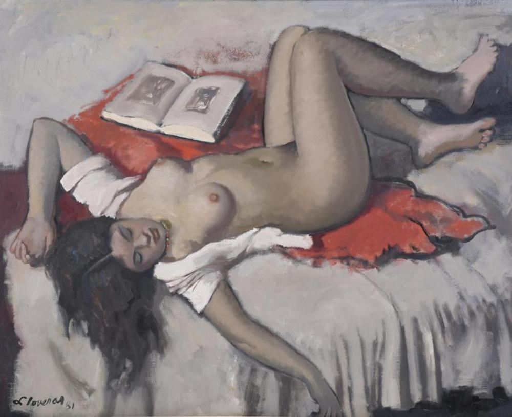 Frederic Lloveras Herrera comparable auction result: frederic lloveras herrera 1912 1983 girl lying down 1981