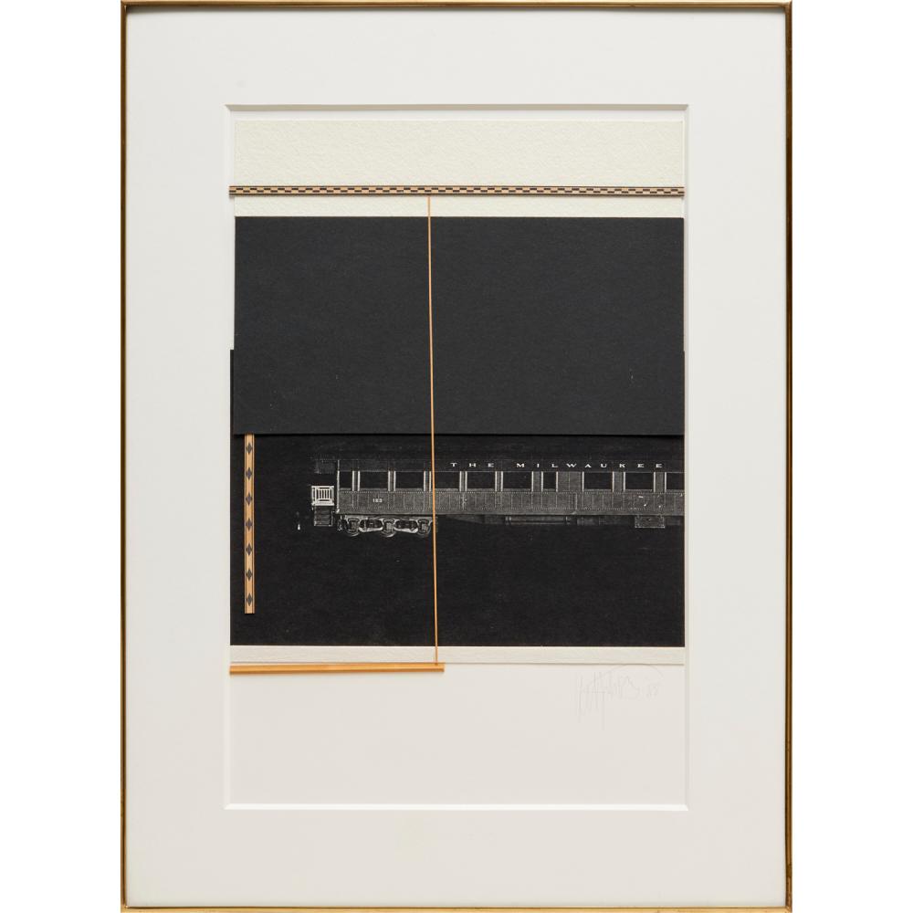 Cletus Johnson comparable auction result: cletus johnson mixed media collage 1988