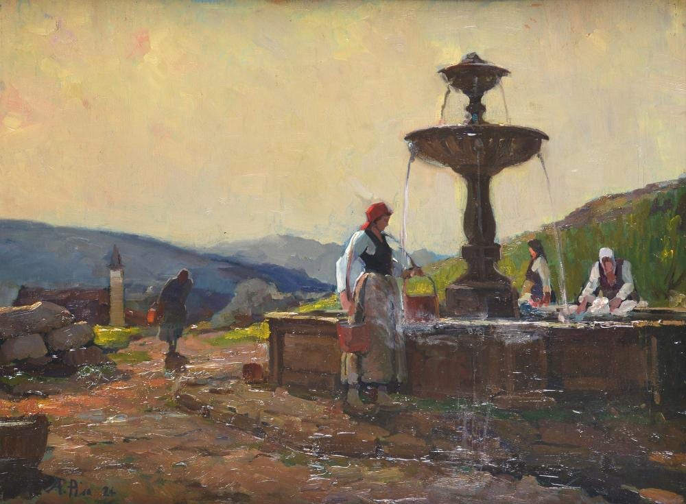Alberto Pisa comparable auction result: alberto pisa ferrara 1864 firenze 1930 contadina alla fontana