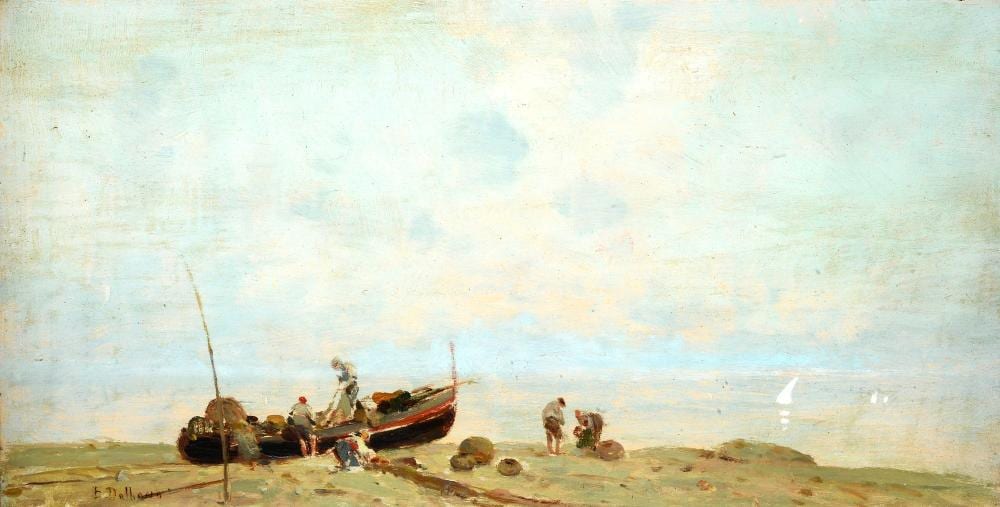 Edoardo Dalbono comparable auction result: edoardo dalbono napoli 1841 napoli 1915 marina con barca di pescatori