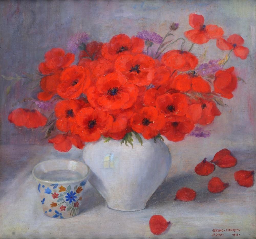 Bruno Croatto comparable auction result: bruno croatto trieste 1875 roma 1948 papaveri