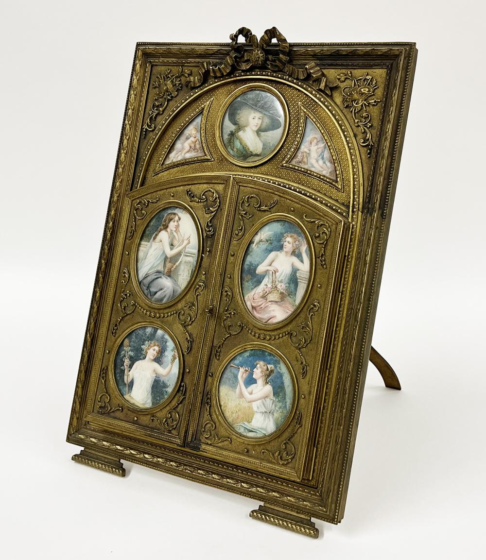 FRENCH GILT BRONZE TRI-FOLD DRESSER MIRROR sold by CRN Auctions, lot 272 — auction record photograph