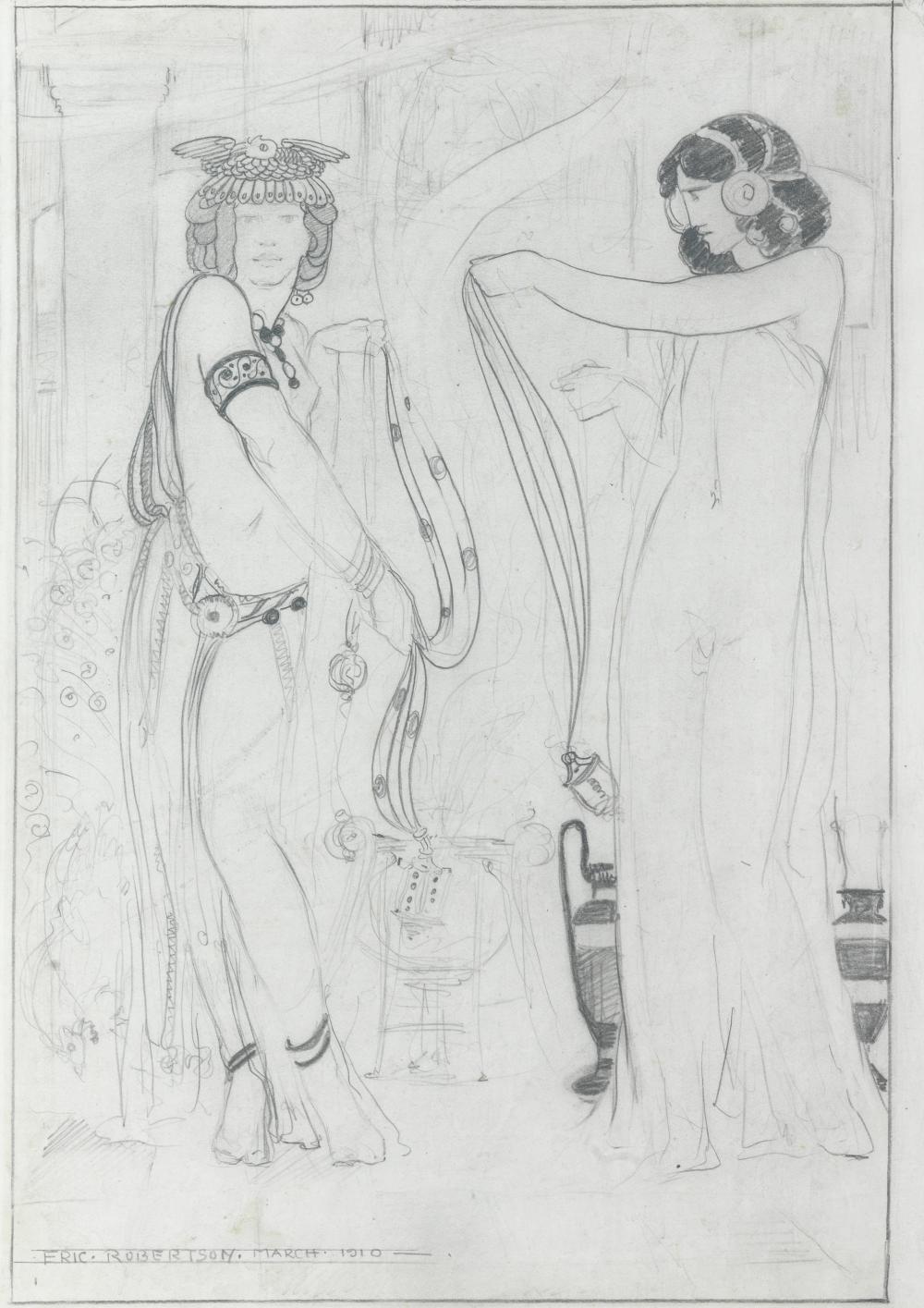 Eric Robertson comparable auction result: eric harald macbeth robertson british 1887 1941 two mythological figures unframed
