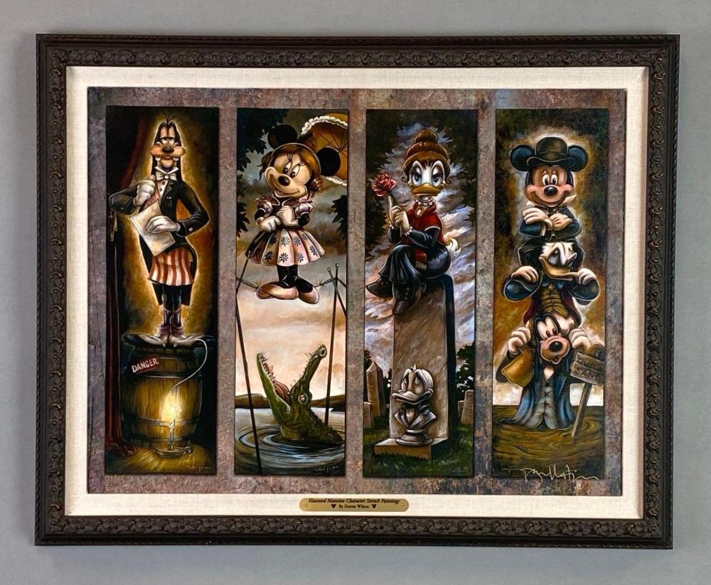 Darren Wilson Disney Haunted Mansion Stretch Painting Characters Lithograph on Canvas sold by Matthew Bullock Auctioneers, lot 344 — auction record photograph
