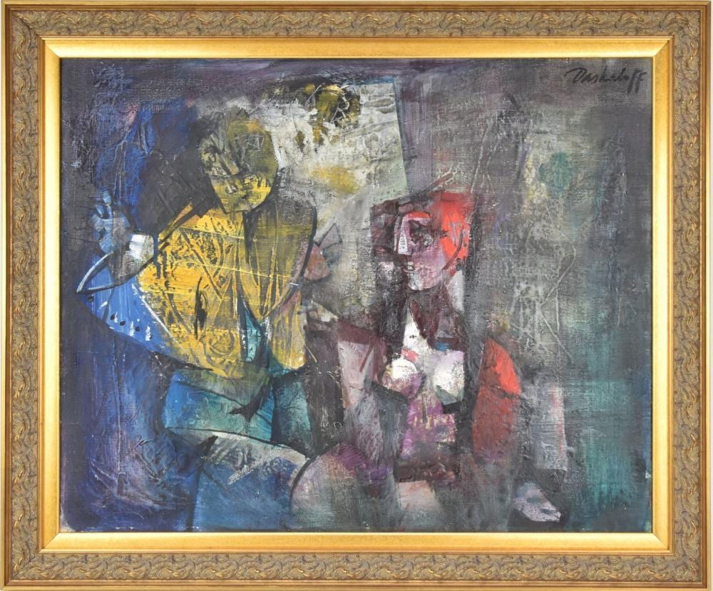Georgi Daskaloff comparable auction result: georgi daskaloff 1923 2005 oil on canvas the couple dated 1965 signed upper right 19 1 2 x 24 sight 24 x 28 1 2 overall