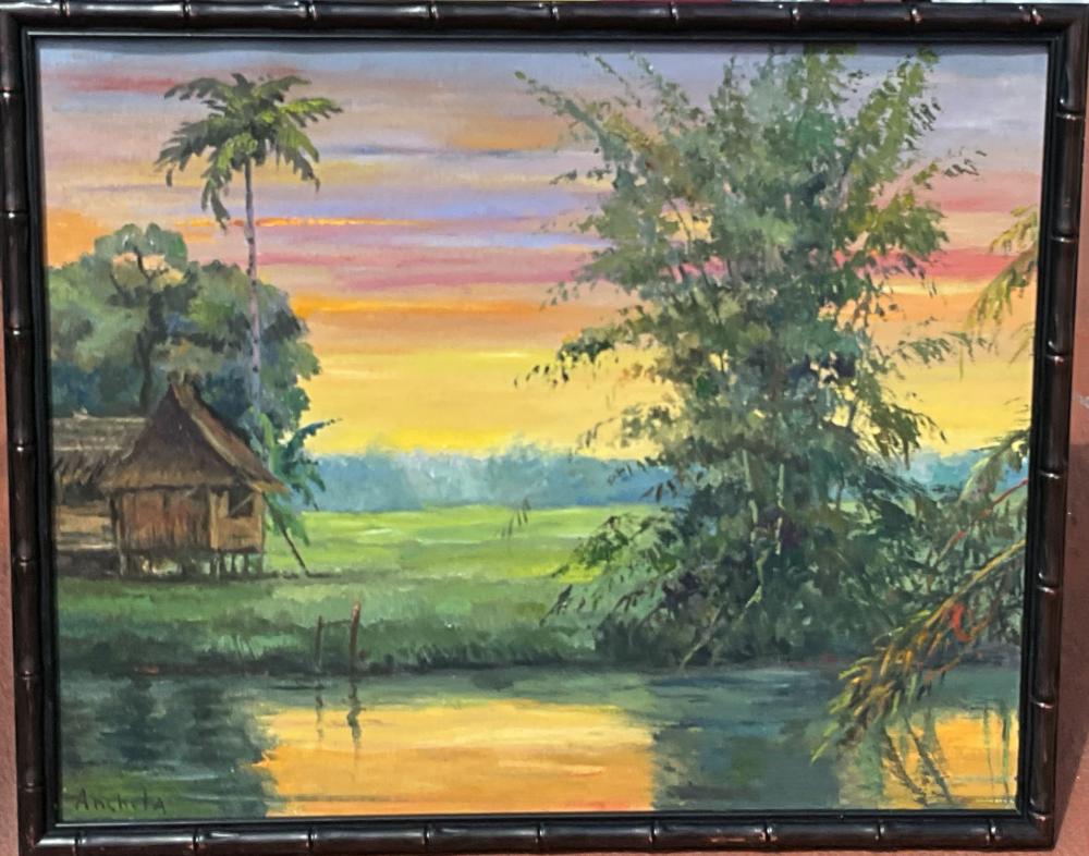 Isidro Ancheta comparable auction result: isidro ancheta filipino 1882 1946 oil on canvas landscape river scene 24 x 30 inches