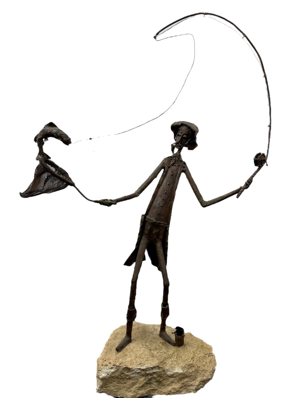 Jim Lewk comparable auction result: jim lewk signed torched copper fisherman 25