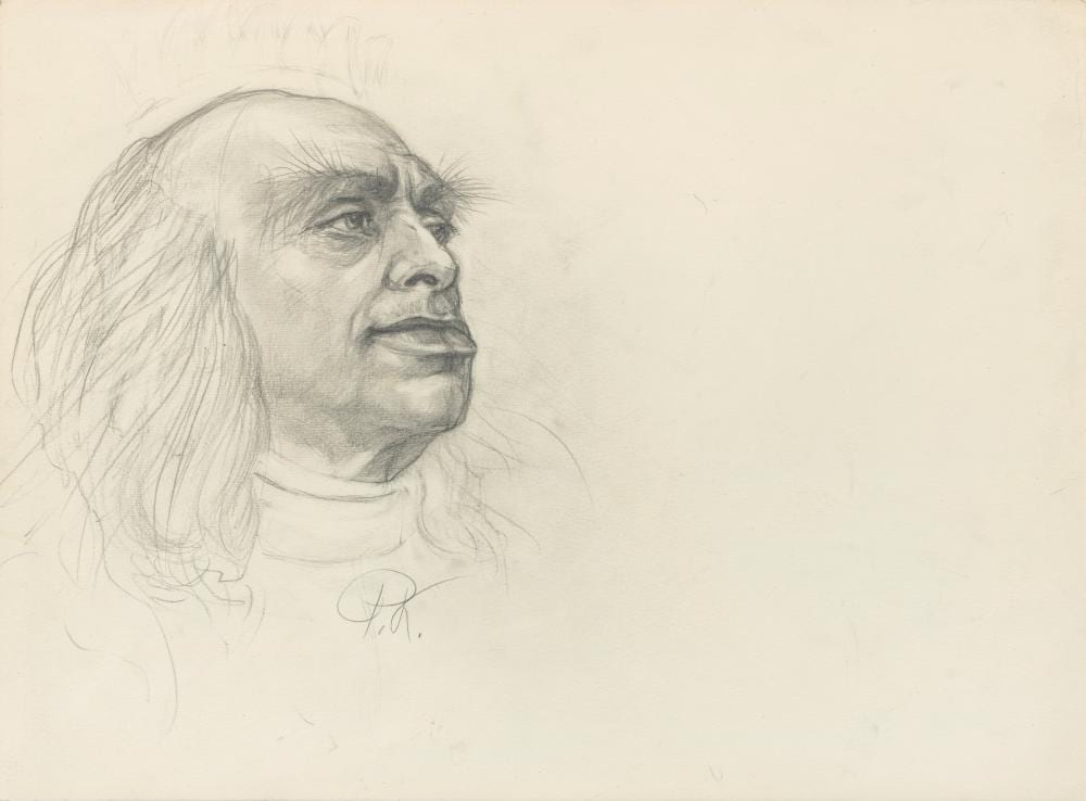 Rachel Kogan comparable auction result: rachel kogan 1912 1998 portrait of actor solomon mikhoels as king lear