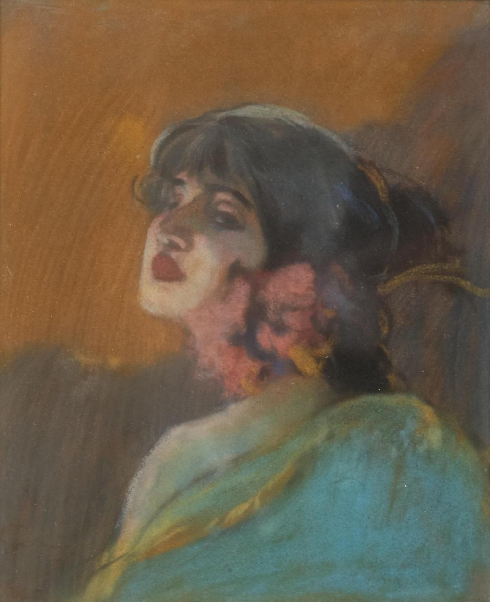 Louis Fortuney Art Nouveau Deco Pastel Painting, Early 20th Century sold by Collective Hudson, LLC, lot 287 — auction record photograph