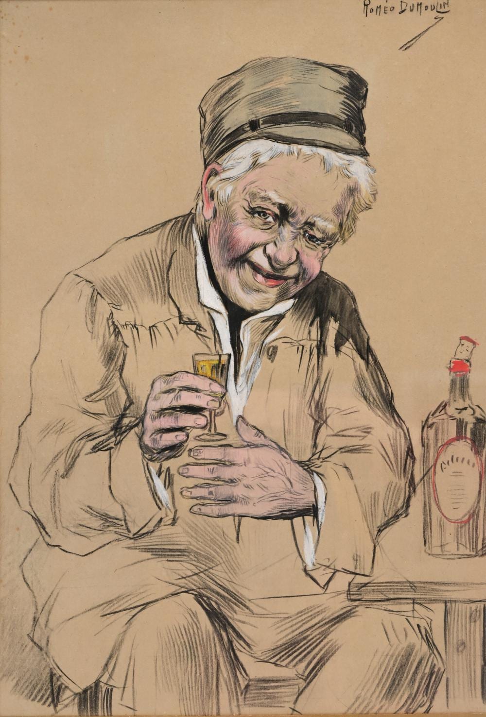 Roméo Dumoulin comparable auction result: rom o dumoulin 1883 1944 or in the manner of the bon vivant mixed media on paper