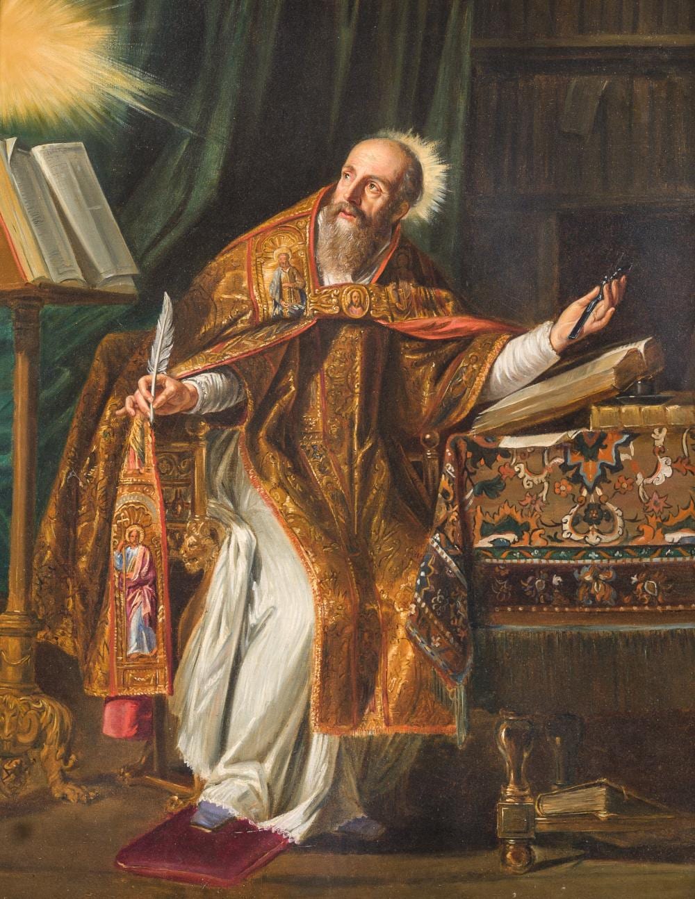 Philippe de Champaigne comparable auction result: philippe de champaigne 1602 1674 circle of saint augustine oil on canvas 17th c