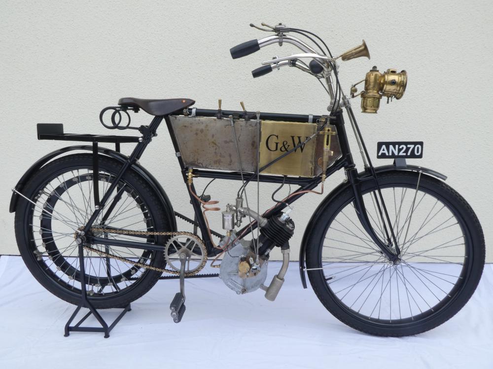 1903 G&W Minerva 2hp Frame no. 1704 Engine no. 7906 sold by Bonhams, lot 309 — auction record photograph