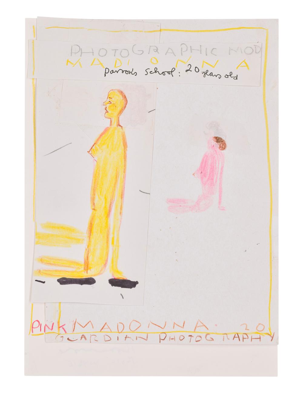 Rose Wylie comparable auction result: rose wylie b 1934 twenty years old coloured pencil ink and marker on