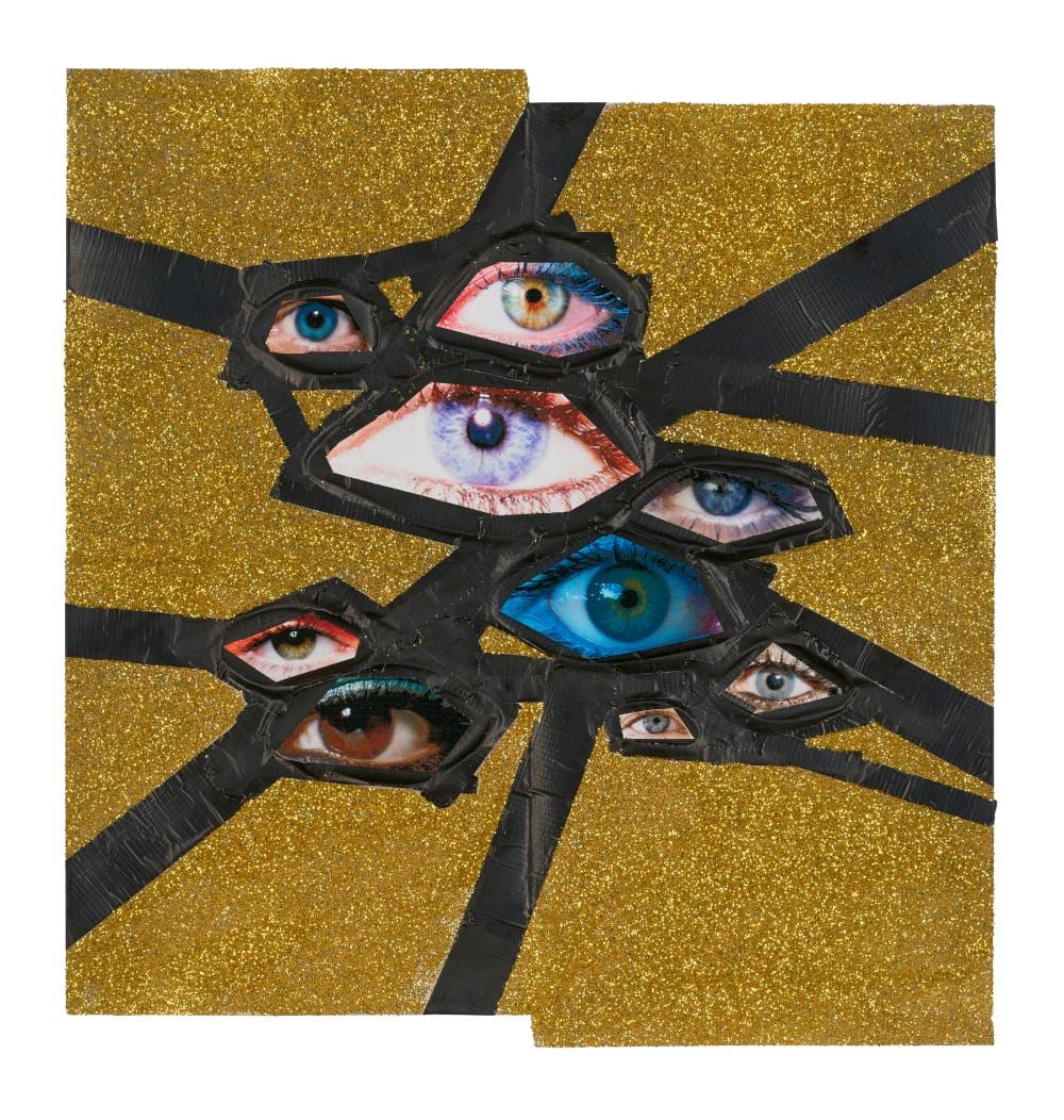Jim Lambie comparable auction result: jim lambie b 1964 untitled glitter tape and printed paper collage on