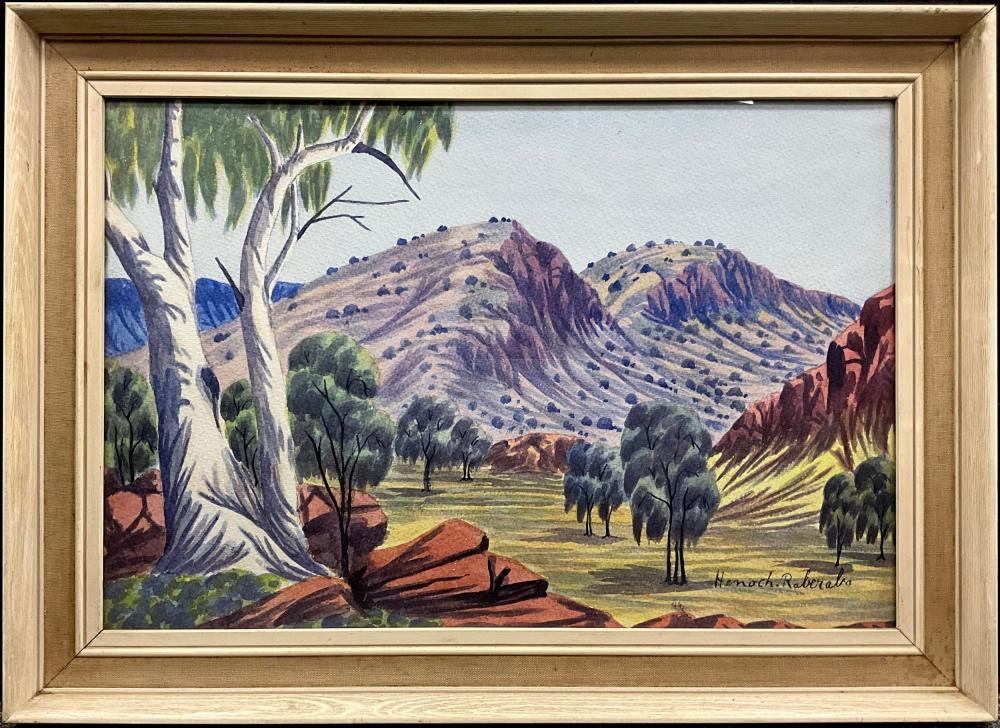 Henoch Raberaba comparable auction result: henoch raberaba 1914 1975 macdonnell range australia signed watercol