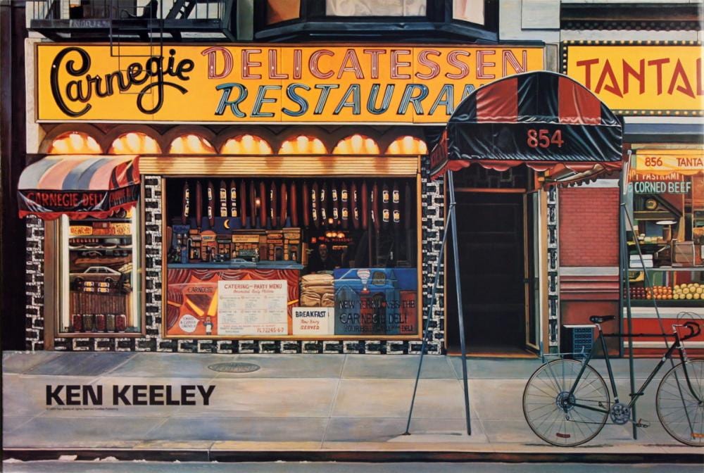 Ken Keeley comparable auction result: ken keeley carnegie delicatessen restaurant 1994 offset lithograph 24 x 36