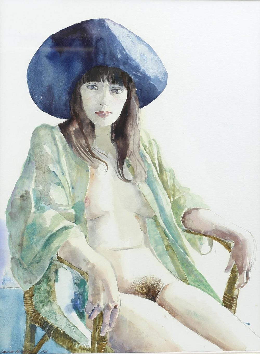 David Remfry comparable auction result: david remfry american british 1942 watercolor of a seated nude girl signed