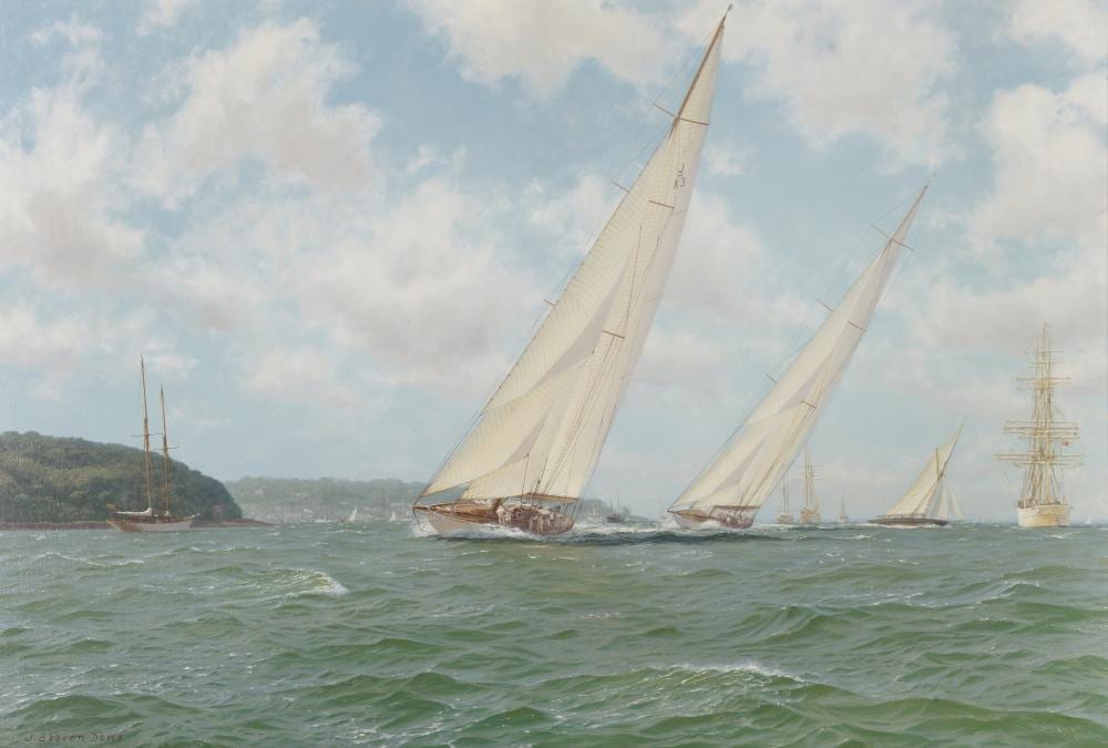 john steven dews british born 1949 shamrock v well ahead of candida off cowes · Bonhams · 2024-10-16 John Steven Dews comparable auction result: john steven dews british born 1949 shamrock v well ahead of candida off cowes